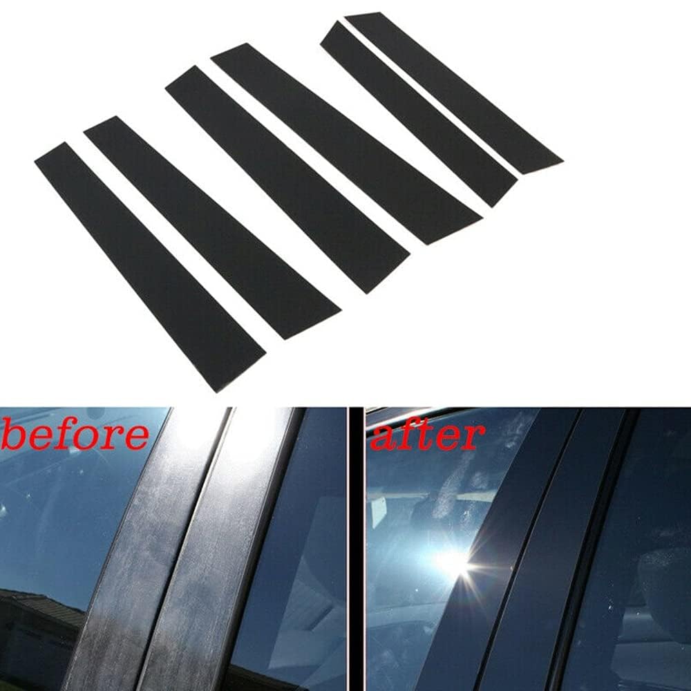 Secosautoparts 6Pcs Black Exterior Door Window Pillar Posts Molding Cover Trim Compatible With Honda Cr-V 2007 2008 2009 2010 2011 Stickers Anti Scratch Window Molding Door Trim