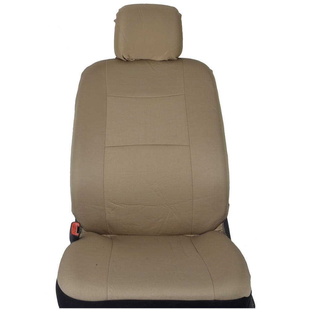Bdk Os-309-Ab Tan Trim Black Car Seat Covers Full 9 Piece Set, Sleek & Stylish, Split Option Bench 5 Headrests Front & Rear Bench, Beige