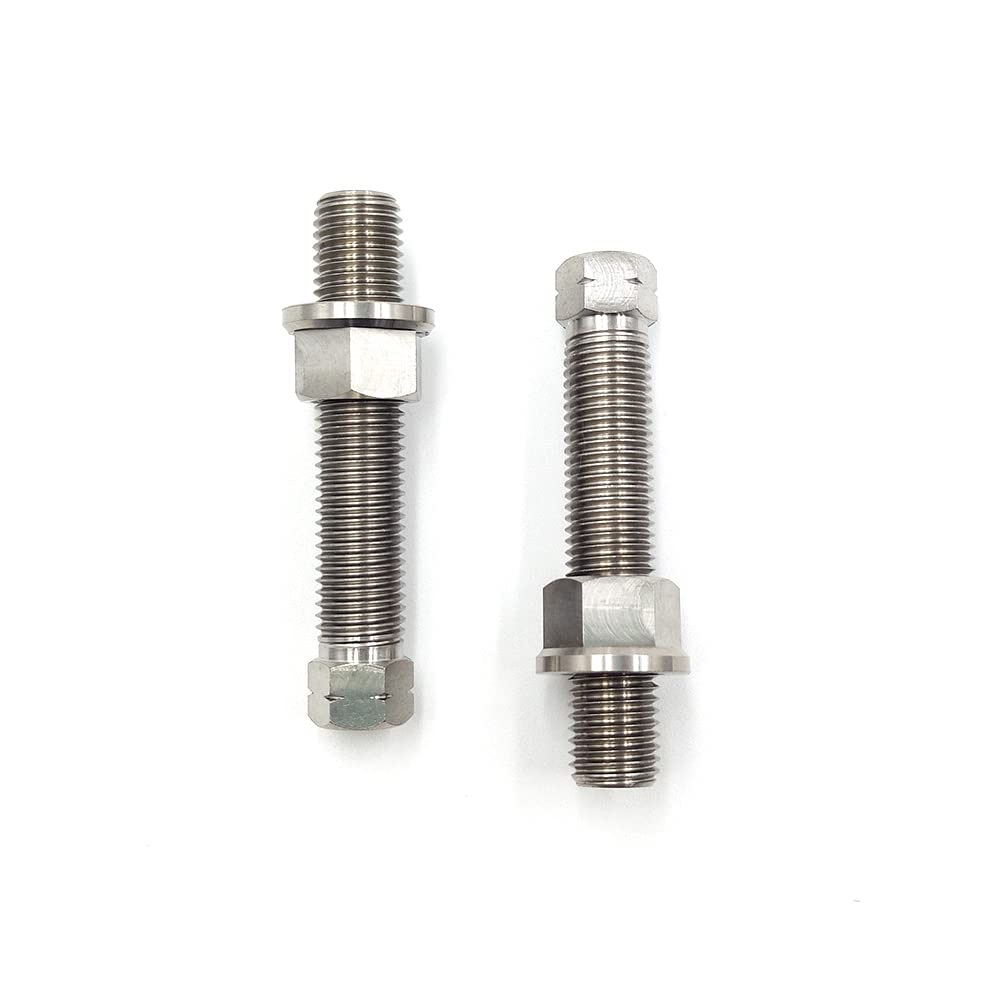Prootom Motorcycle Titanium Alloy Chain Adjuster Bolt 1 Pair M8*1.25 Motocross For Crf Wrf Yzf Kxf Rmz Dirt Bike (M8 Natual)