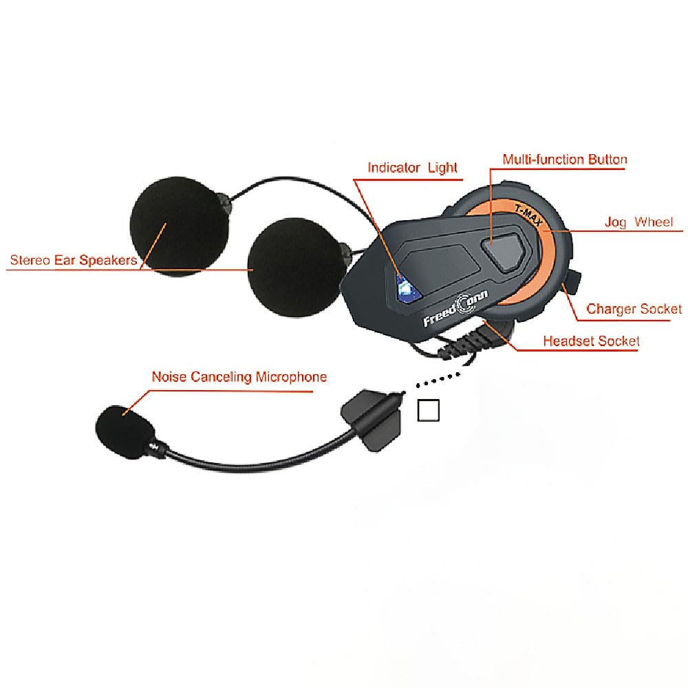 1Storm Adult Motocross Helmet Off Road Mx Bmx Atv Dirt Bike Mechanic + Motorcycle Bluetooth Headset: Skull Orange