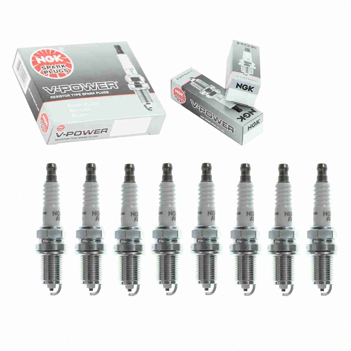 8 pc NGK V-Power Spark Plugs compatible with Dodge Ram 1500 5.2L 5.9L V8 1994-1997