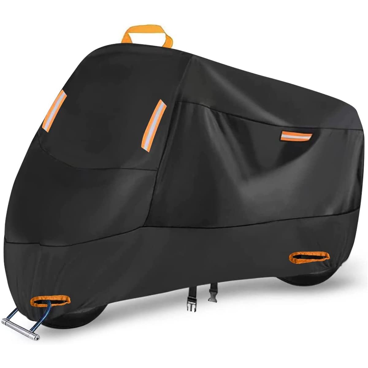 300D Heavy Duty Motorcycle Cover, Seceles All Season Durable Waterproof Outdoor Protection Scooter Cover 4 Reflective Tape Stora