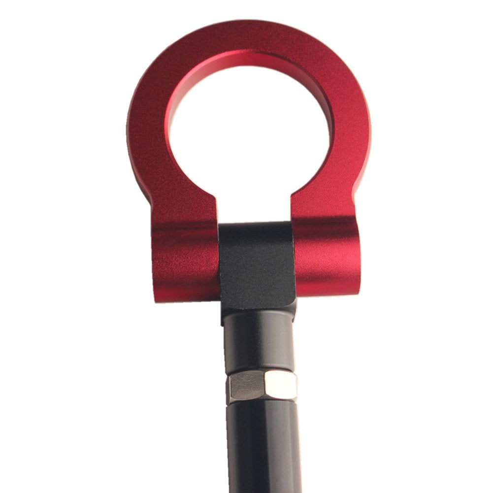 Dewhel Racing Sports Track Racing Style Aluminum Tow Hook Front Rear For 14-21 Chevrolet Corvette C7 Z06 Zr1 Stingray Z51 (Red)