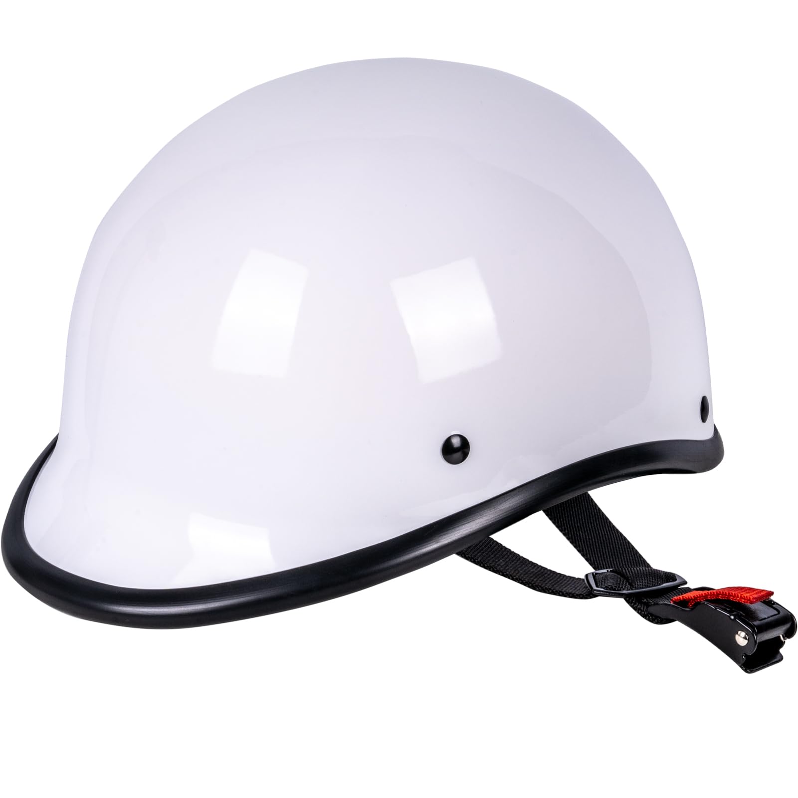 Yesmotor Vintage Motorcycle Half Helmet - Lightweight Open-Face DOT Approved - Large - White - Plastic