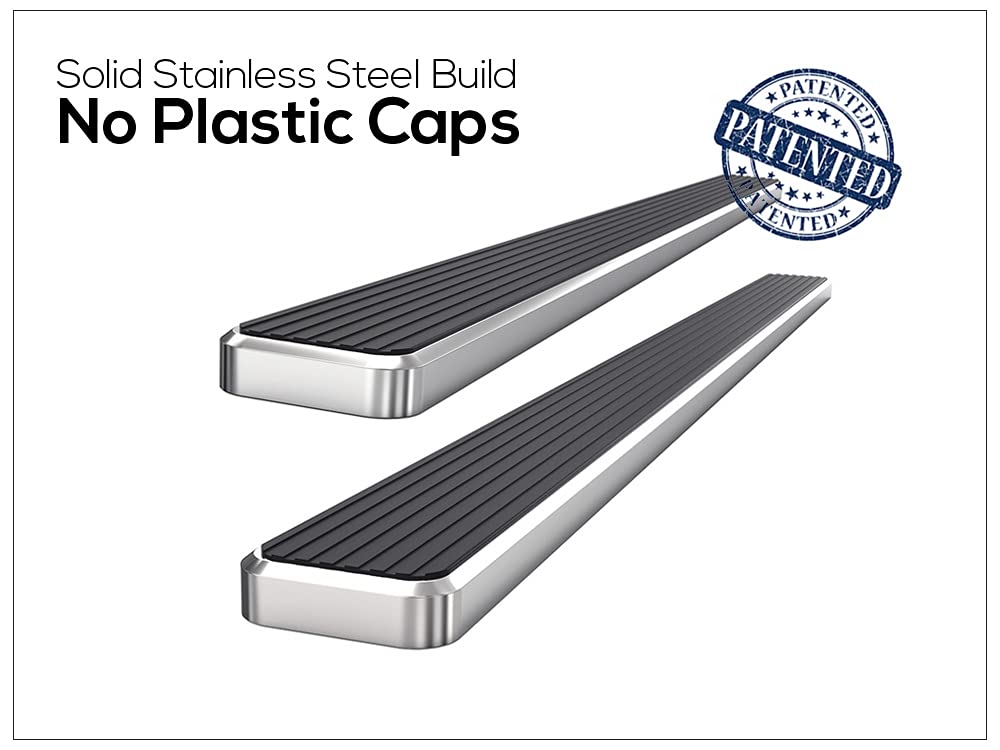 Aps (Polished Silver 5In 304 Stainless Steel Running Boards Nerf Bars Compatible With Chevy Silverado Gmc Sierra 1500 2007-2018