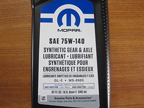 Mopar Synthetic Gear & Axle Lubricant, SAE 75W-140, 2 Quarts - OEM Quality