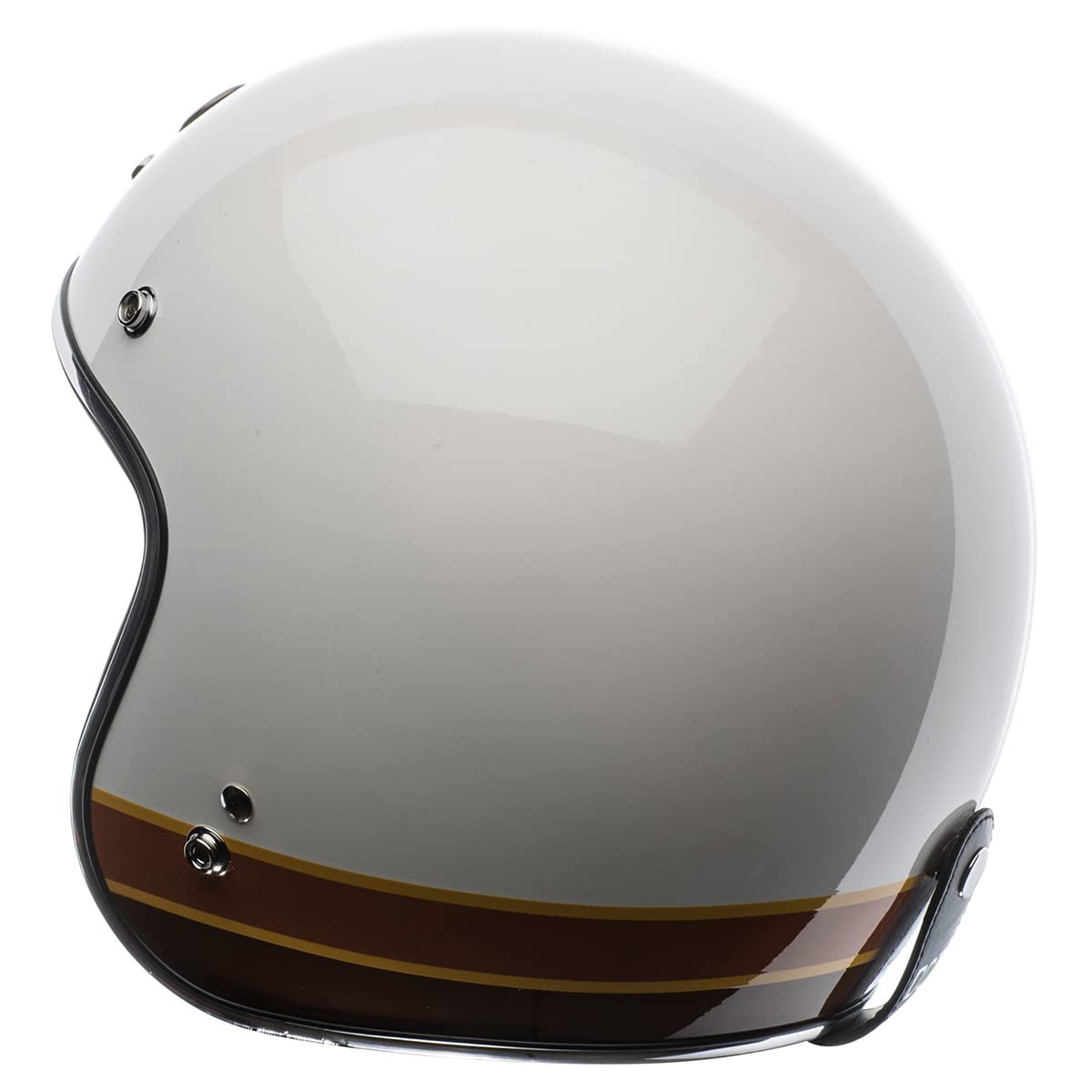 Torc Unisex-Adult Open-Face-Helmet-Style T-50 3/4 Retro Motorcycle Helmet With Graphic Iso Bars (Gloss White,Medium),1 Pack