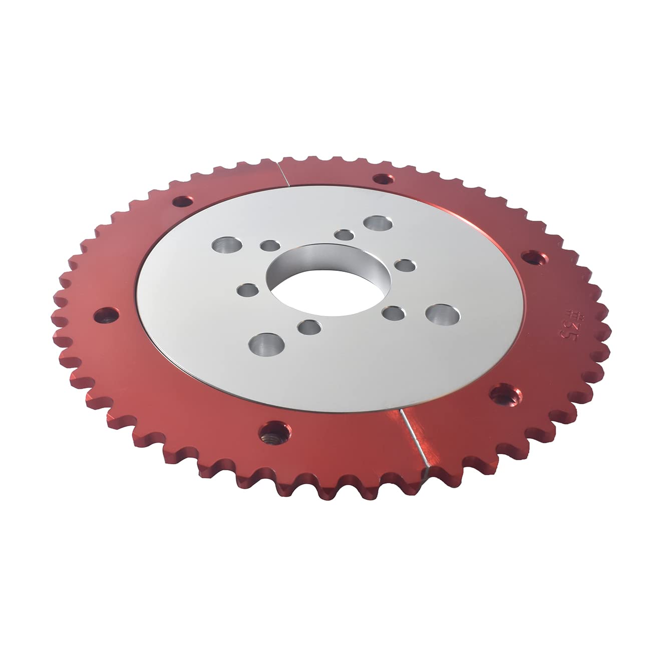 Vcujsuc 53T Split Sprocket Adapter With Sprocket For Universal Mini Bike Go Kart(Silver)