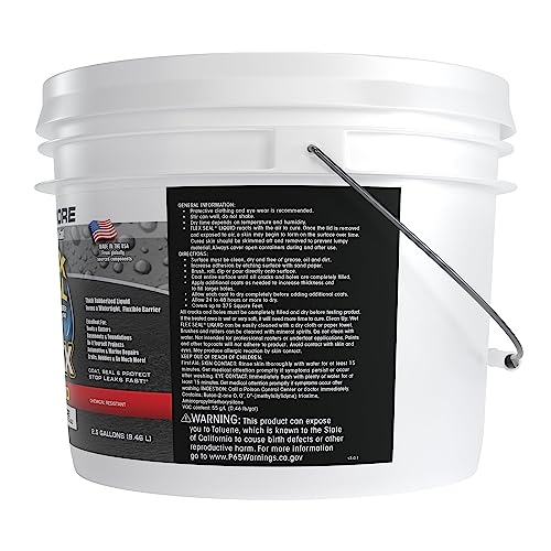 Flex Seal Liquid MAX Liquid Rubber Coating Sealant, 2.5 Gallon, White, Waterproof & Flexible, Model LFSMAXWHT02