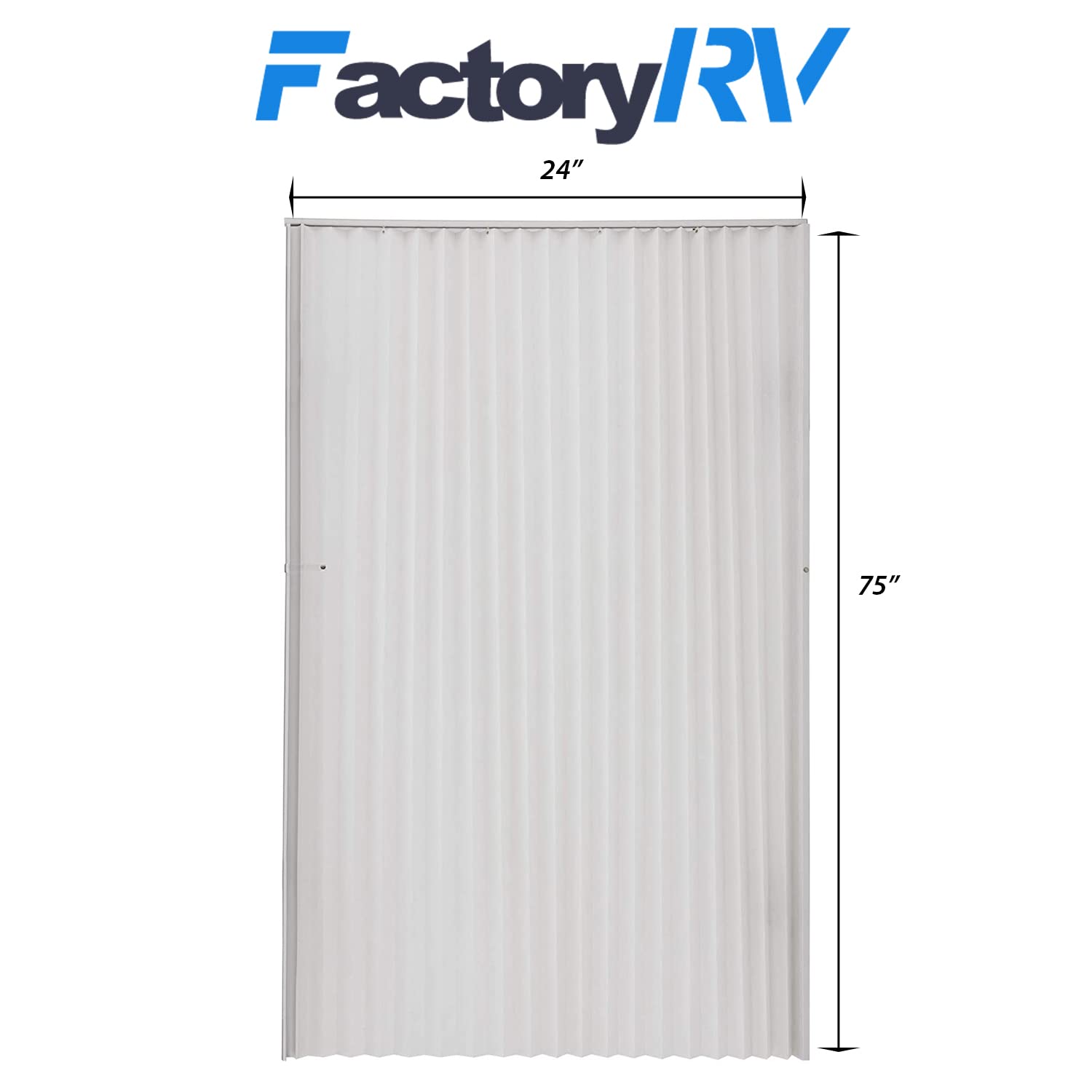 Camper Comfort Closet Folding Door, Ivory Fabric, 24" W x 75" H, Model CC-PFD