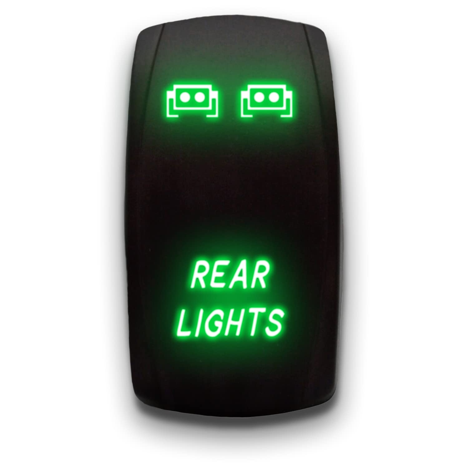 Rear Lights (3) - Green - Laser Etched 5-Pin Double Pole Single Throw Maintained On-Off Dpst Toggle Switch 20A 12V