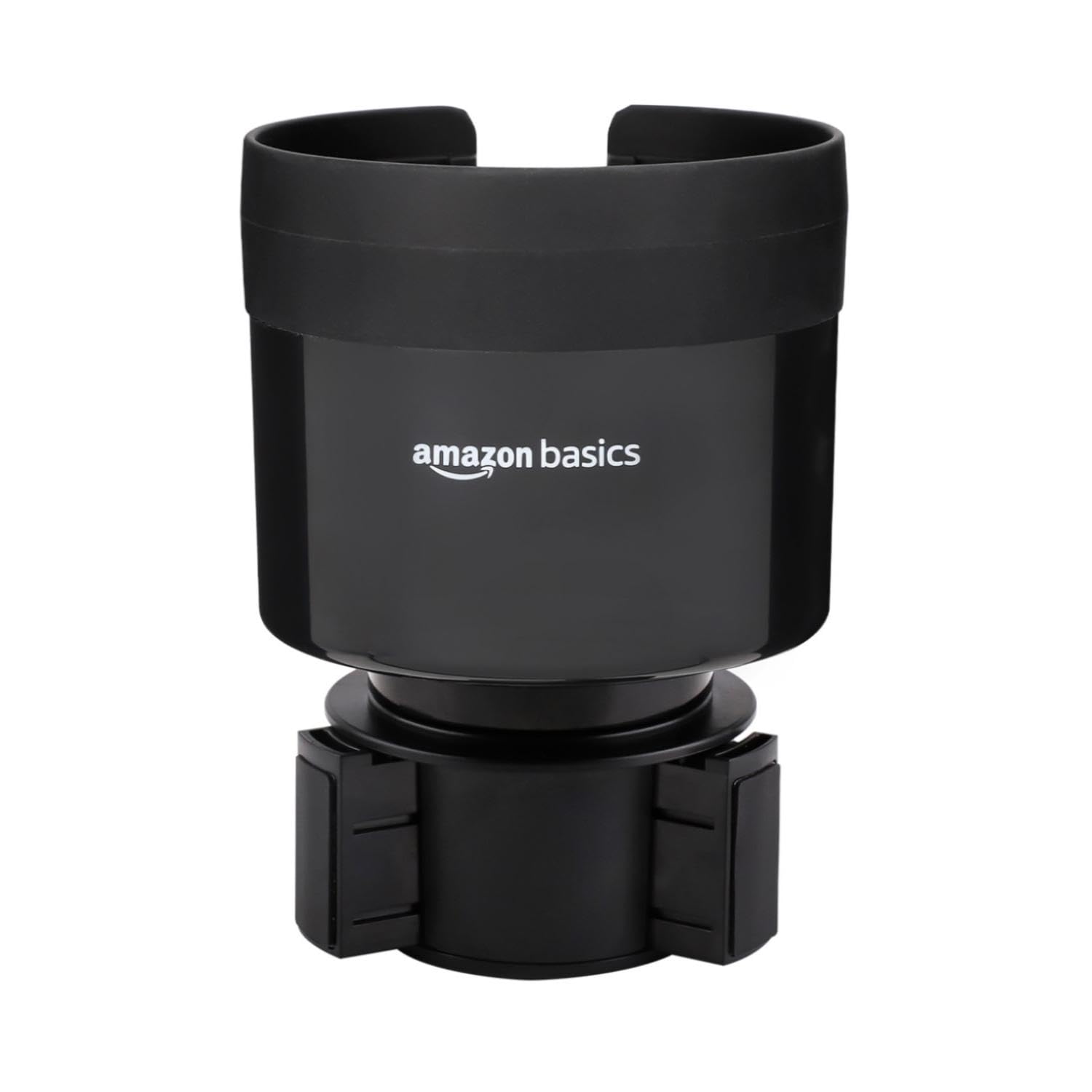 Amazon Basics Car Cup Holder Expander With Adjustable Base, Fits Large Bottles 3.4 To 3.8 In Diameter, Securely Holds Yeti, Hydr