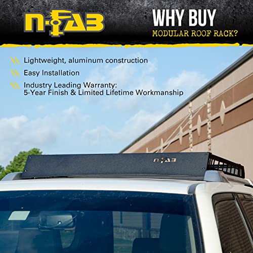 N-Fab Modular Roof Rack For Toyota 4Runner | Aluminum, Textured Black, Aerodynamic Design | T102Mrf | Fits 2010-2023 Toyota 4Run