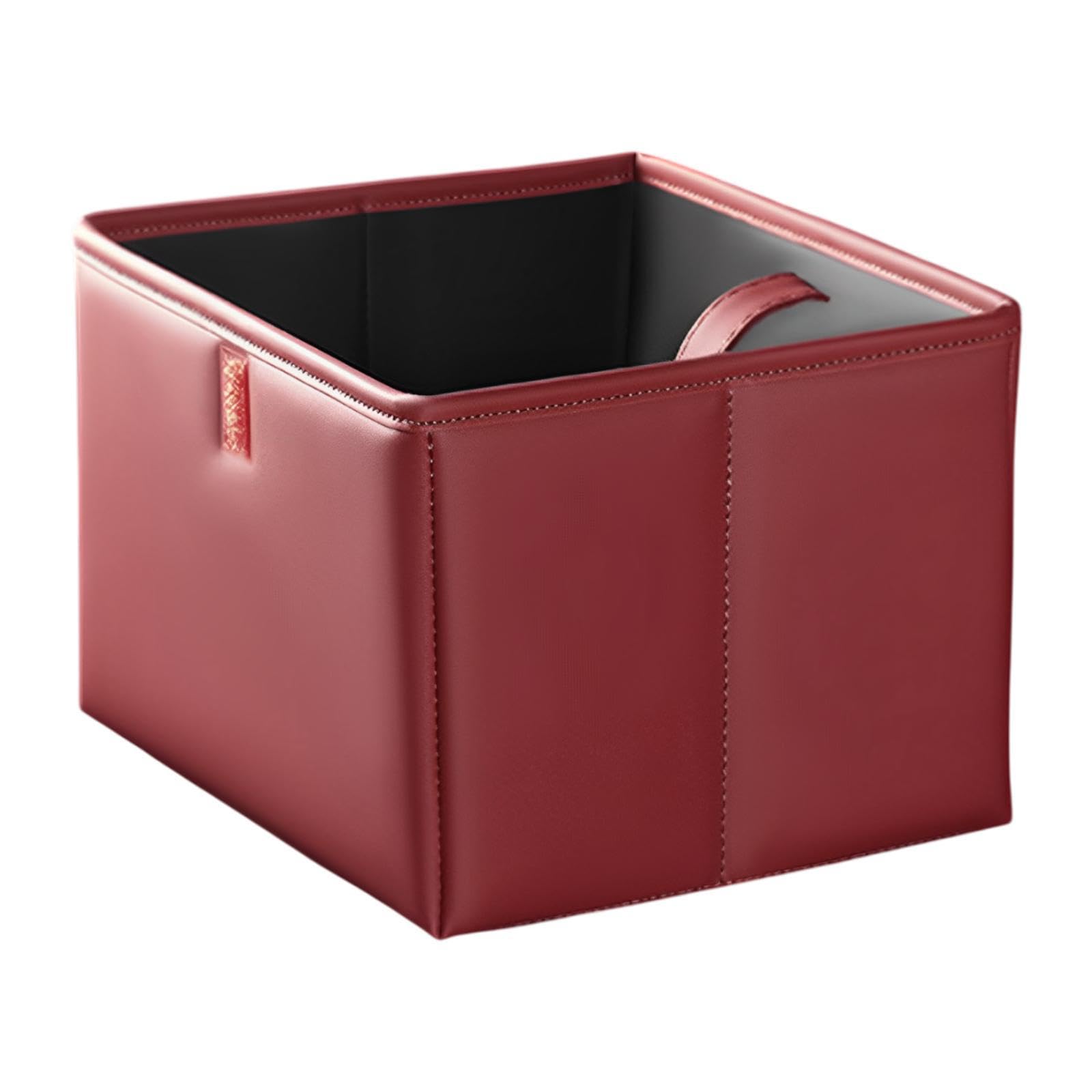 Lyla Foldable Back Seat Car Trash Bin Portable Tear Resistant with Hanging Straps Red