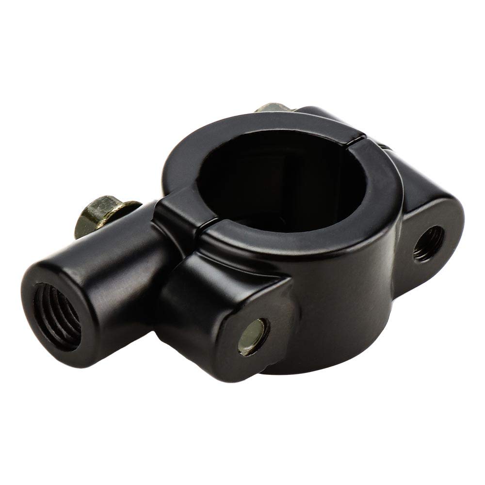 Kemimoto 10Mm 7/8' Universal Motorcycle Black Aluminum Handlebar Mirror Mount Clamps, 2 Pack