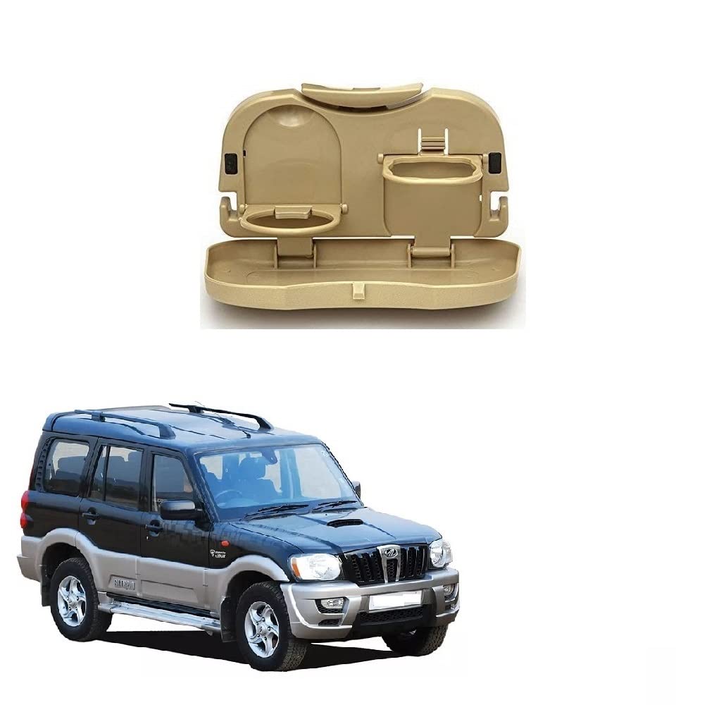 Stylish Foldable Compact Car Back Seat Tray for Food/Drinks/Cup/Bottle Holder Universal Pack of 1 Suitable for Mahindra Scorpio 