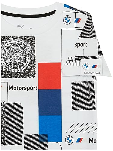 PUMA Kids' BMW M Motorsport Graphic T-Shirt, White, Large