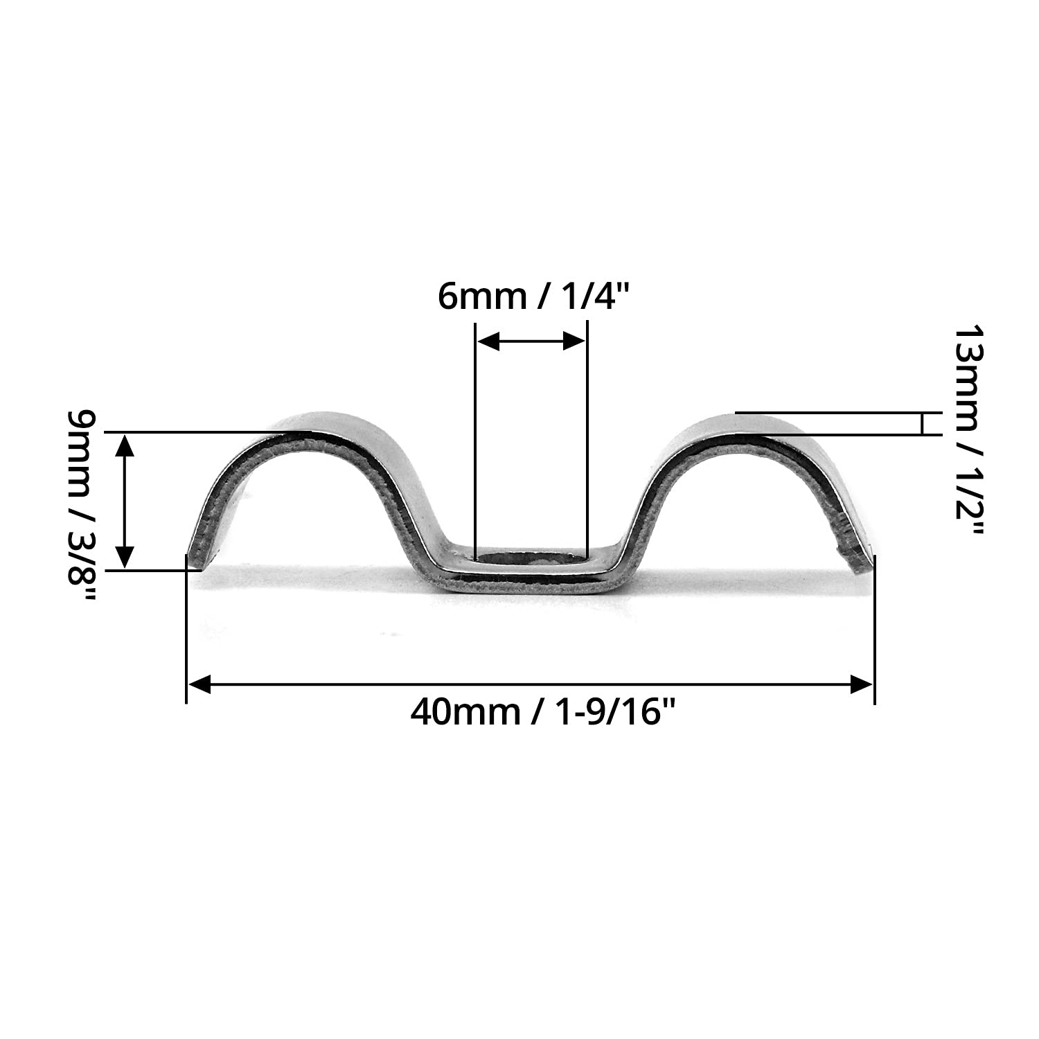 QWORK Stainless Steel Double Line Clamp, 12 Pack, 3/8" Fuel Line Clips with Mounting Screws, Model WD4686
