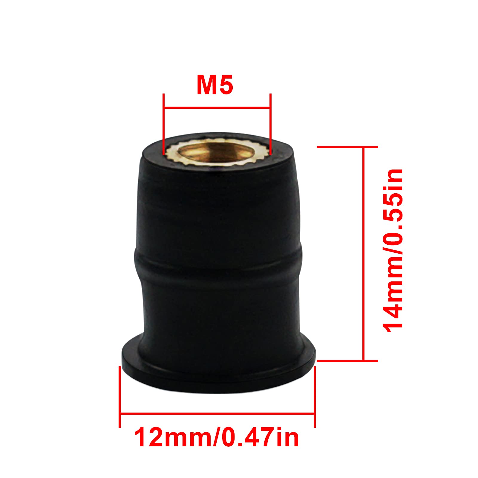 20Pcs M5 Well Nuts Fairing Fasteners Windshield Motorcycle Accessories Screws Rubber And Steel Parts Windscreen Nuts