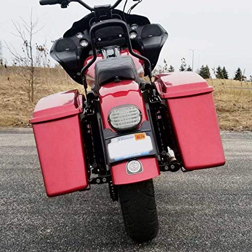 Custom Dynamics BLACK Turn Signal Eliminator Kit for Harley Touring Models - LED illuminated, curved license plate frame and tai