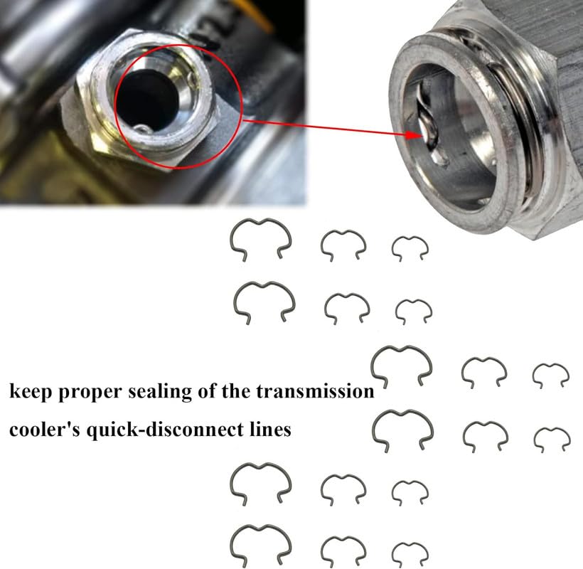 Gugaguga 18 PCS Quick Connector Clips, Metal, 800-801 Model, 3 Sizes for Transmission Cooler Lines