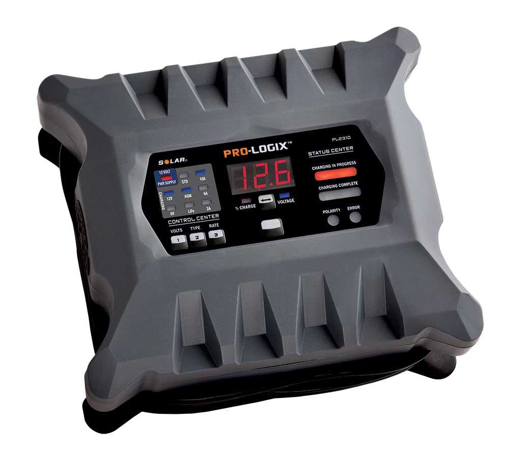 Clore Automotive Pl2310 10-Amp Fully-Automatic Smart Charger, 6V And 12V Battery Charger, Battery Maintainer, And Stable Power S
