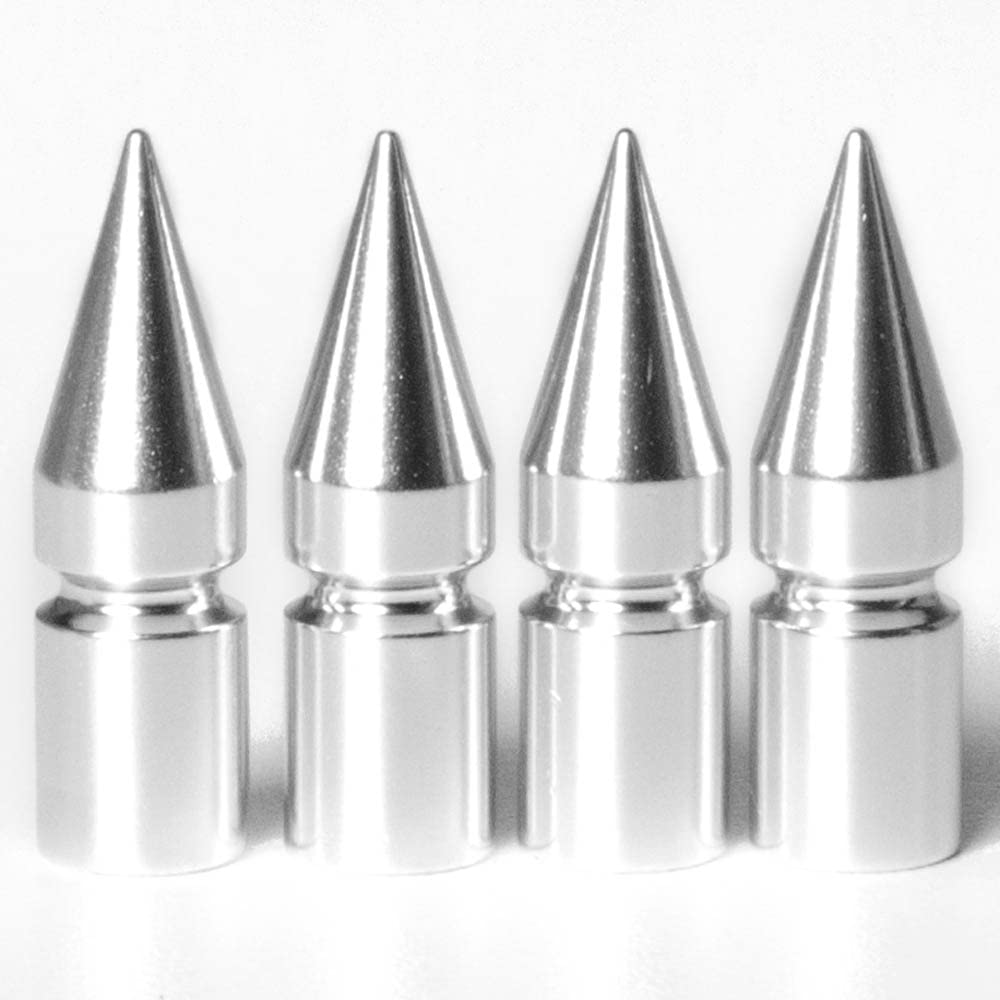 Circuit Performance VC6 Series Silver Aluminum Spiked Valve Stem Caps (Set of 4)