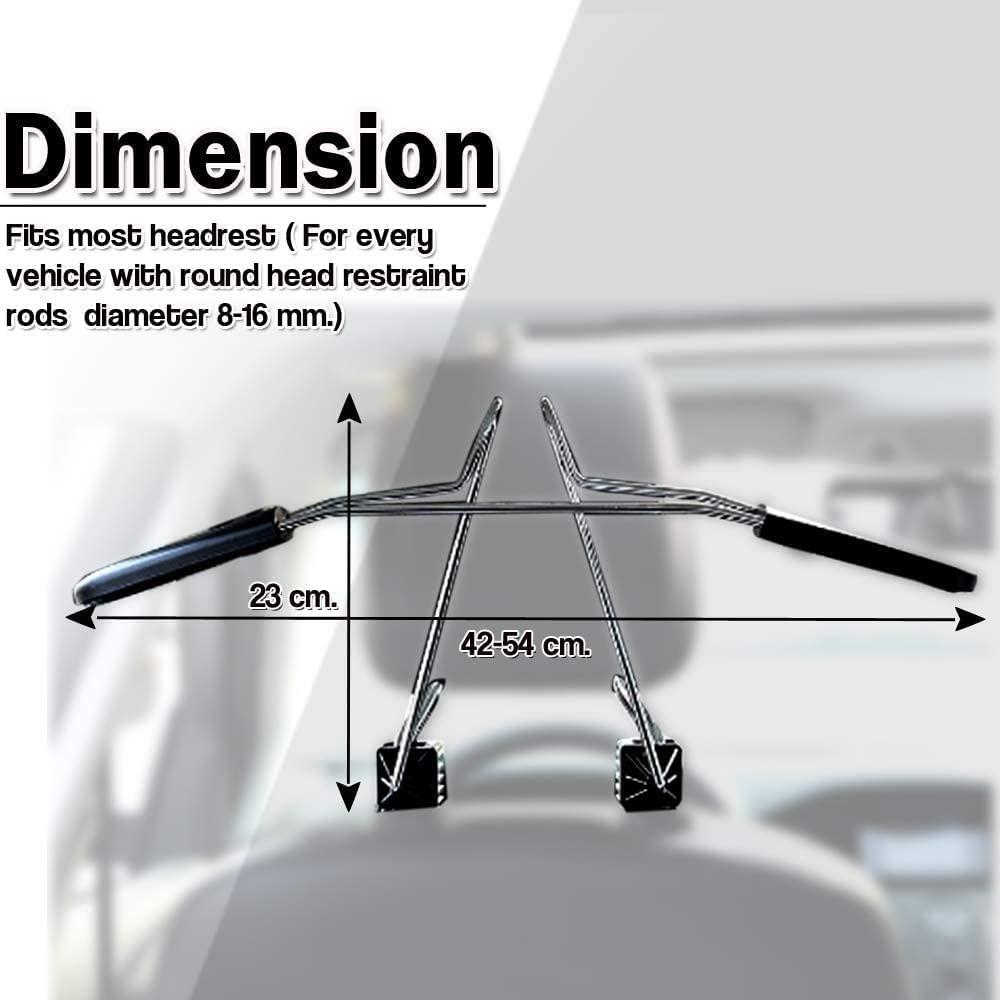 Zonetech Chrome Headrest Car Zone Tech Chrome Headrest Car Hanger 2 Pack- Premium Quality Clothes Holder Jacket Suit Coat Hanger