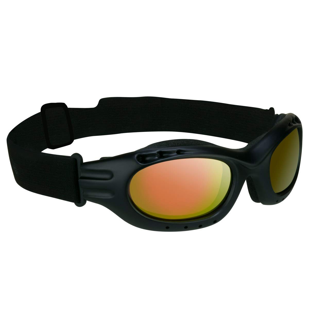 Bikershades Motorcycle Riding Goggles Sunglasses Biker Orange Mirrored Lens Foam Cushion Adjustable Strap Ski Sky Diving