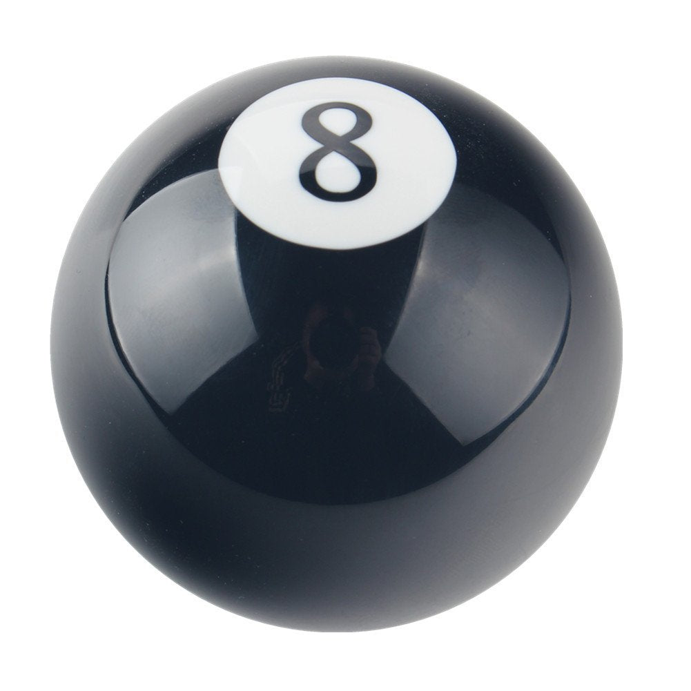 Dewhel 2 1/4' 8 Ball Billiard Round 3 4 5 6 Speed Black Shift Knob 3/8'-16 For Hurst Chrome Shifter Sticks