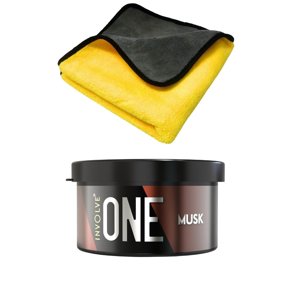 Involve Microfiber Cleaning Cloth with One Musk car freshener (Combo) | Car fresheners | Car Accessories Interior | Microfiber C