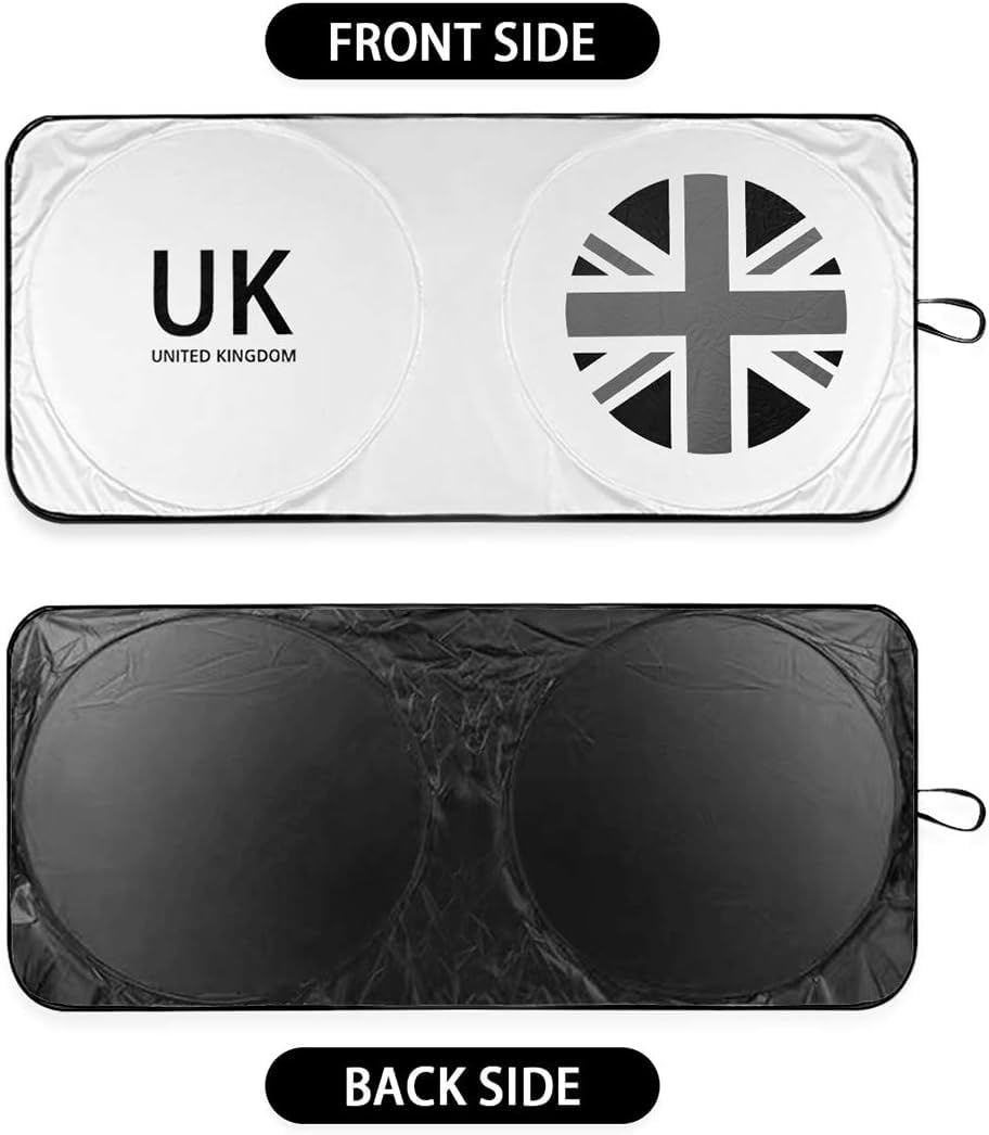 Mini Cooper Union Jack Windshield Sunshade Compatible With Mini Cooper Clubman Countryman Union Jack Accessories Blocks Uv Rays Keep Vehicle Cool(Grey)