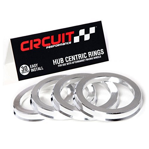 Circuit Performance 74.1Mm Od To 72.56Mm Id Silver Aluminum Hub Centric Rings