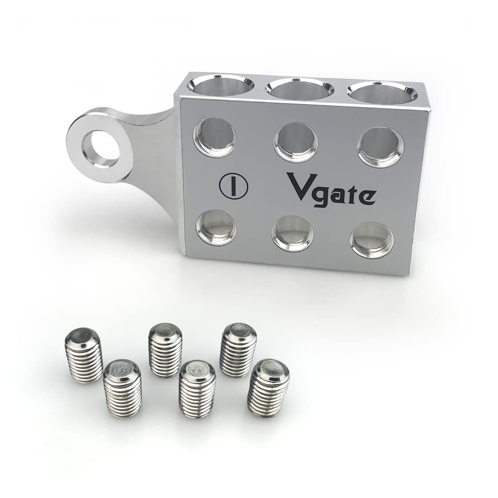 Vgate 6X2/0 Awg Gauge Post Battery Terminals, For Lithium Or Agm Lead Acid Battery With Bolt Down Ends Or Threaded Studs, M10 Or