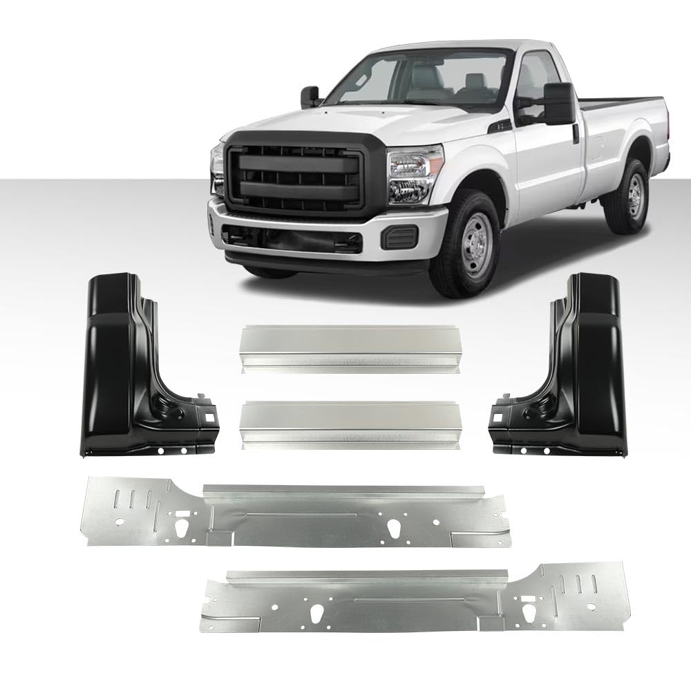 LQI 6pcs Rocker Panel Inner & Cab Corner Kit Compatible with Ford F250 F350 F450 Super Duty 2 Door Regular Cab 1999-2016, Not Fi
