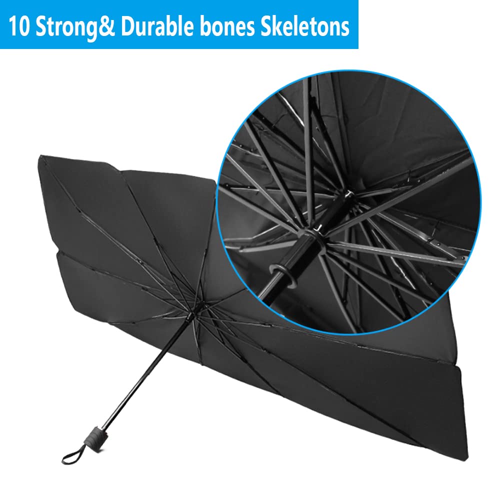 Coricha Windshield Sunshade Umbrella Brella Shade For Car Sun Shade Cover 31 * 57' As Seen On Tv Uv Block Front Window Heat Insulation Protection (Grey)