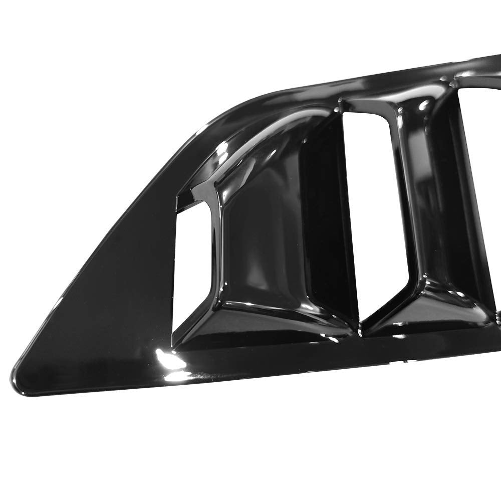 Ikon Motorsports, Window Louvers Compatible With 2014-2019 Chevy Corvette C7, Classic Style Gloss Black Left Right Sides Window Vents Sun Shade Guards, 2015 2016 2017 2018