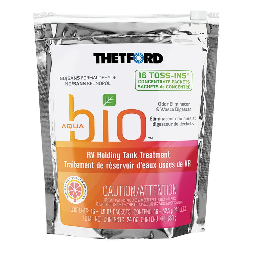 Thetford Aquabio 96590 Rv Holding Tank Treatment Citrus Twist Scent, Formaldehyde Free 16 Count Toss-Ins