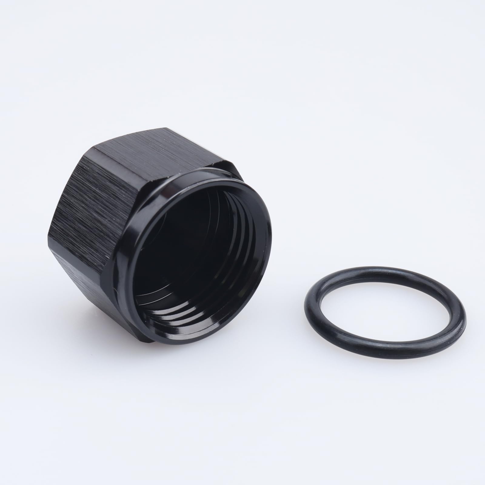AC PERFORMANCE -10 AN Female Flare Cap Port Plug Block Fitting Adapter Aluminum Black with O-ring