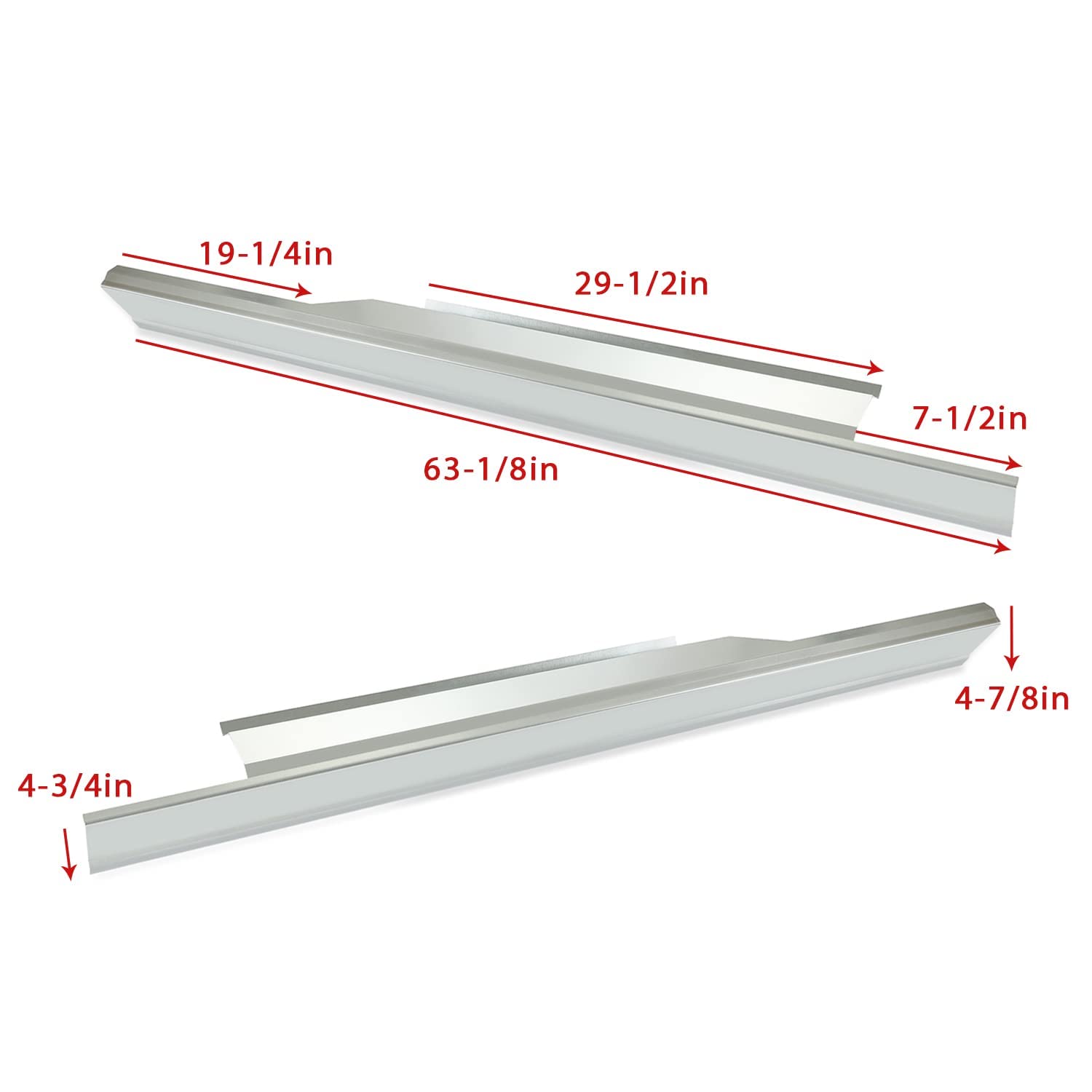 ECOTRIC Slip-On Rocker Panels for Ford F150 1997-2003 Extended Cab, Unpainted, Alloy Steel, Model VC-ET-024, LH & RH Pair