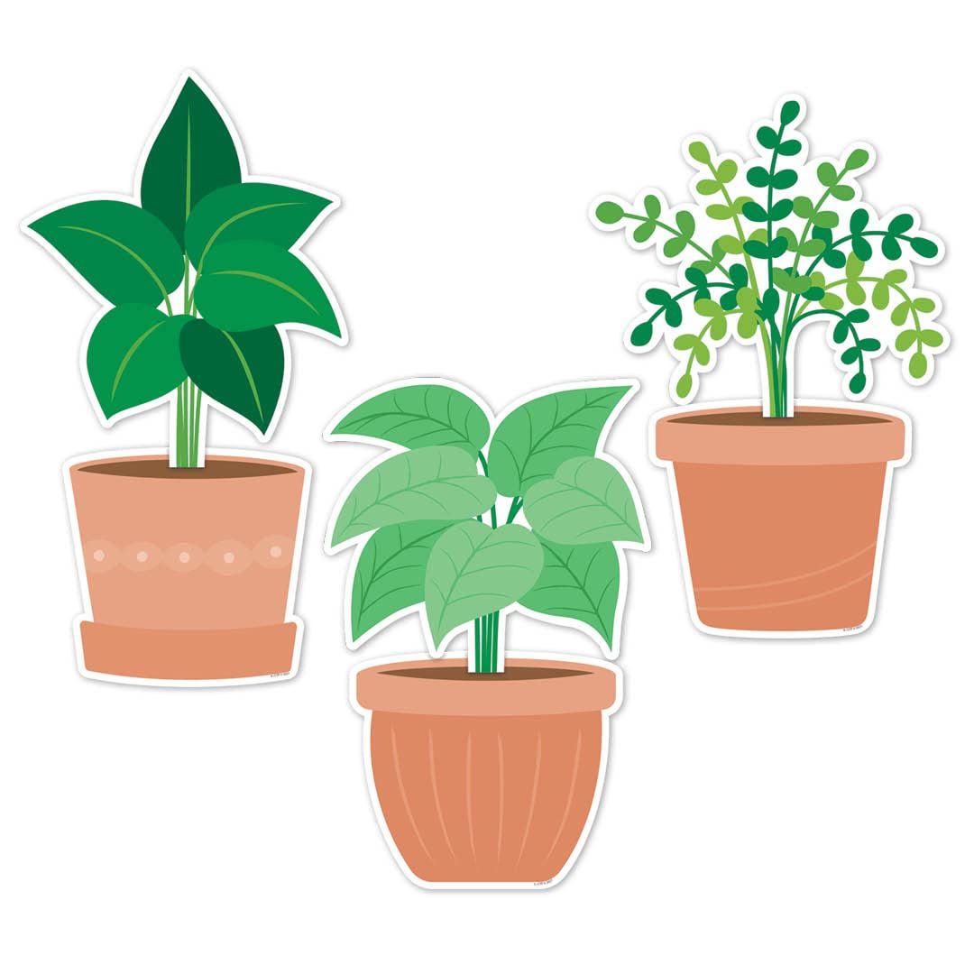 Ctp Potted Plants 6'' Cut-Outs Learning D  Cor Accents For Classroom (Creative Teaching Press 10597)