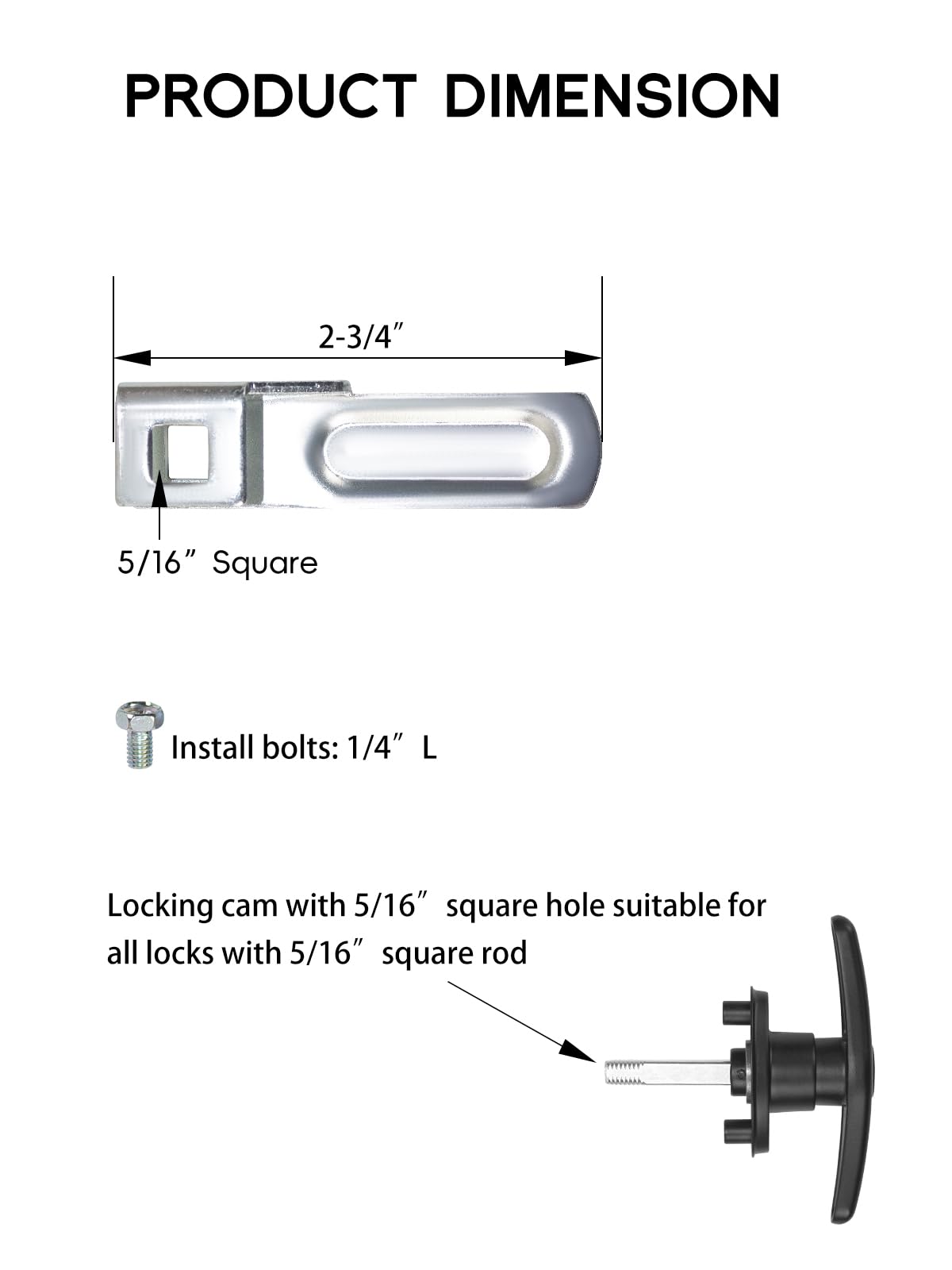 Quality Life Truck Cap Camper Shell Locking Cam - Steel, Universal Size, Galvanization, Model QL-LOCK-001, L&R Cam Only