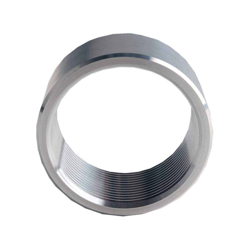 DEWHEL Aluminum 2 Inch NPT Female Thread Weld On Pipe Fitting Bung - Silver