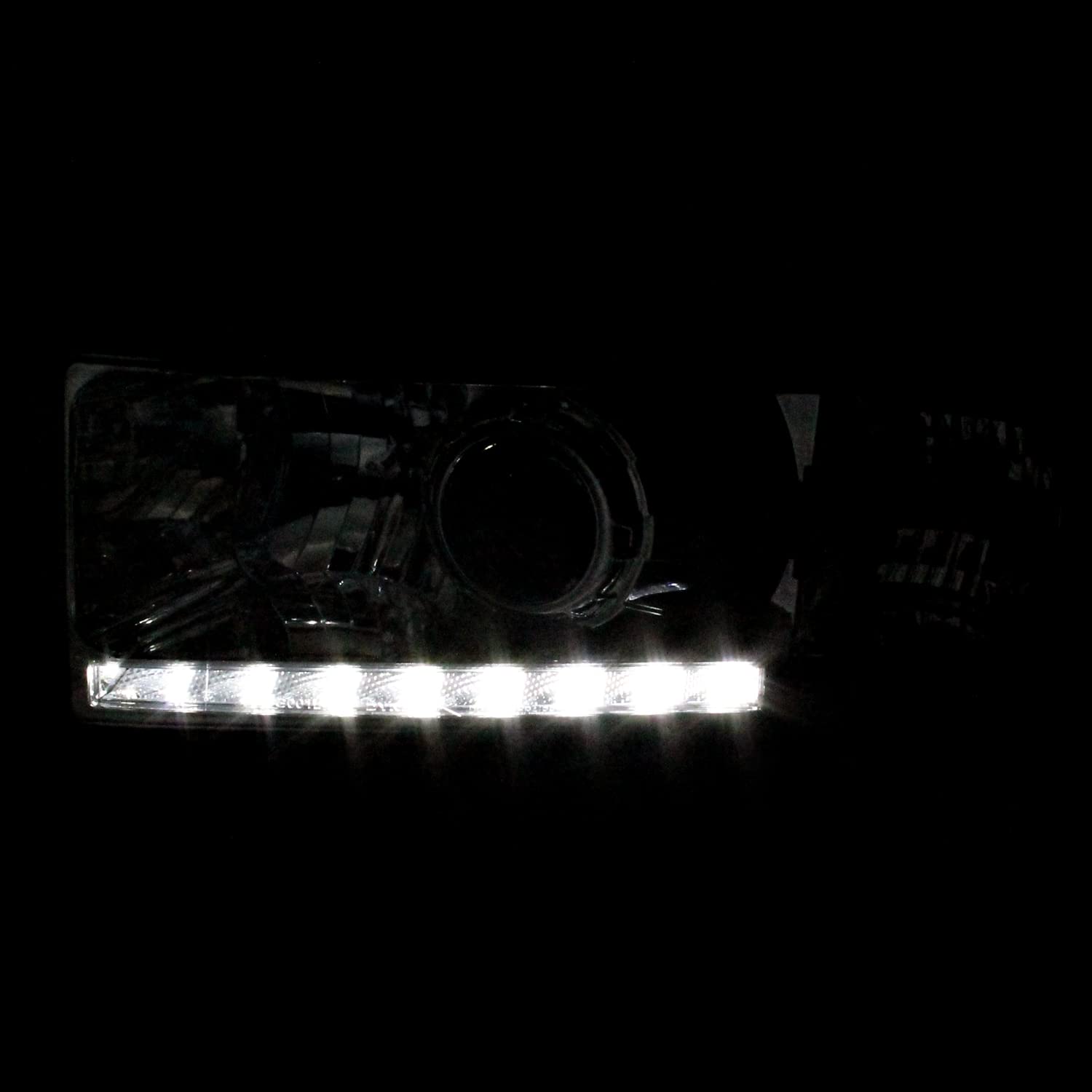 Spec-D Tuning LED Projector Headlights Chrome Compatible with 1994-2001 Dodge Ram 1500, 1994-2002 Dodge Ram 2500/3500, Left + Ri