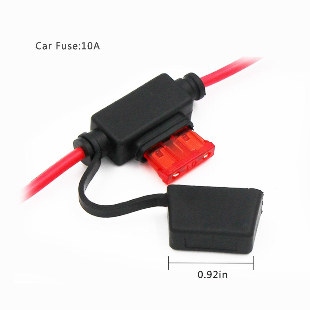 SPARKING 3FT Car Cigarette Lighter Plug Socket to Eyelet Terminals 12V Extension Cable with 10A Fuse, Copper, Model SPACKING-02