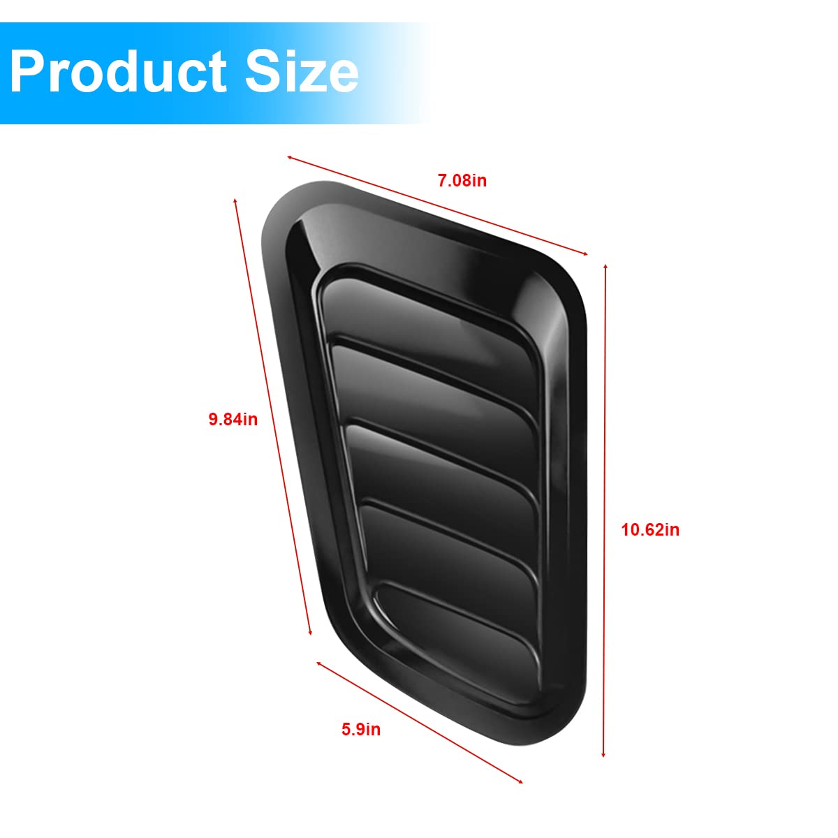 Blilo 2PCS Car Hood Air Vents, ABS Plastic Black Bonnet Vent Trim Cover, Model Blilo-Car Hood Vents