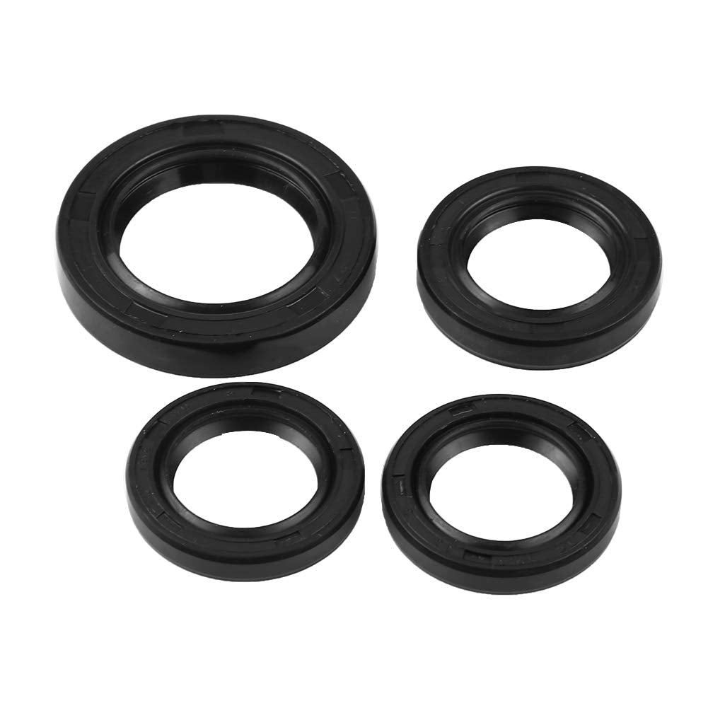 Gy6 Oil Crankshaft Seal,GY6 Oil Seal,4 Pcs Engine Oil Seal Kit Engine Crankshaft Gear Crank Case Oil Seal Rubber for GY6 125cc 1