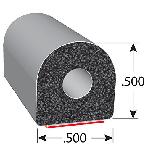 Trim-Lok D-Shaped Rubber Seal (Thick Wall) - Epdm Foam Seal With Ht (General Acrylic) Pressure Sensitive Adhesive System - Ideal