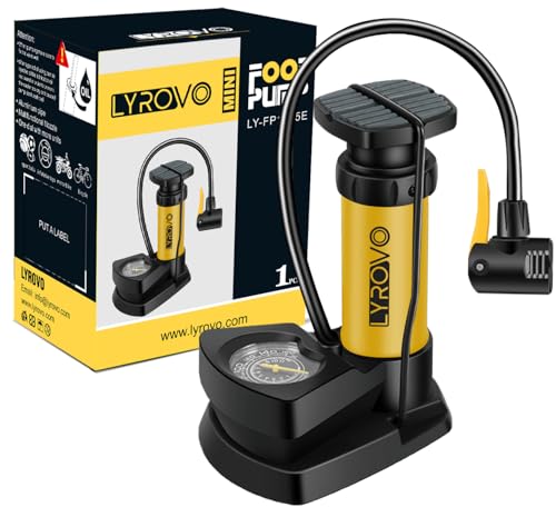 Lyrovo Bike Cycle Air Pump  Portable Tyre Inflator For Cars Bicycle Football Cycle With Pressure Gauge (Single Cyliner, Yellow)