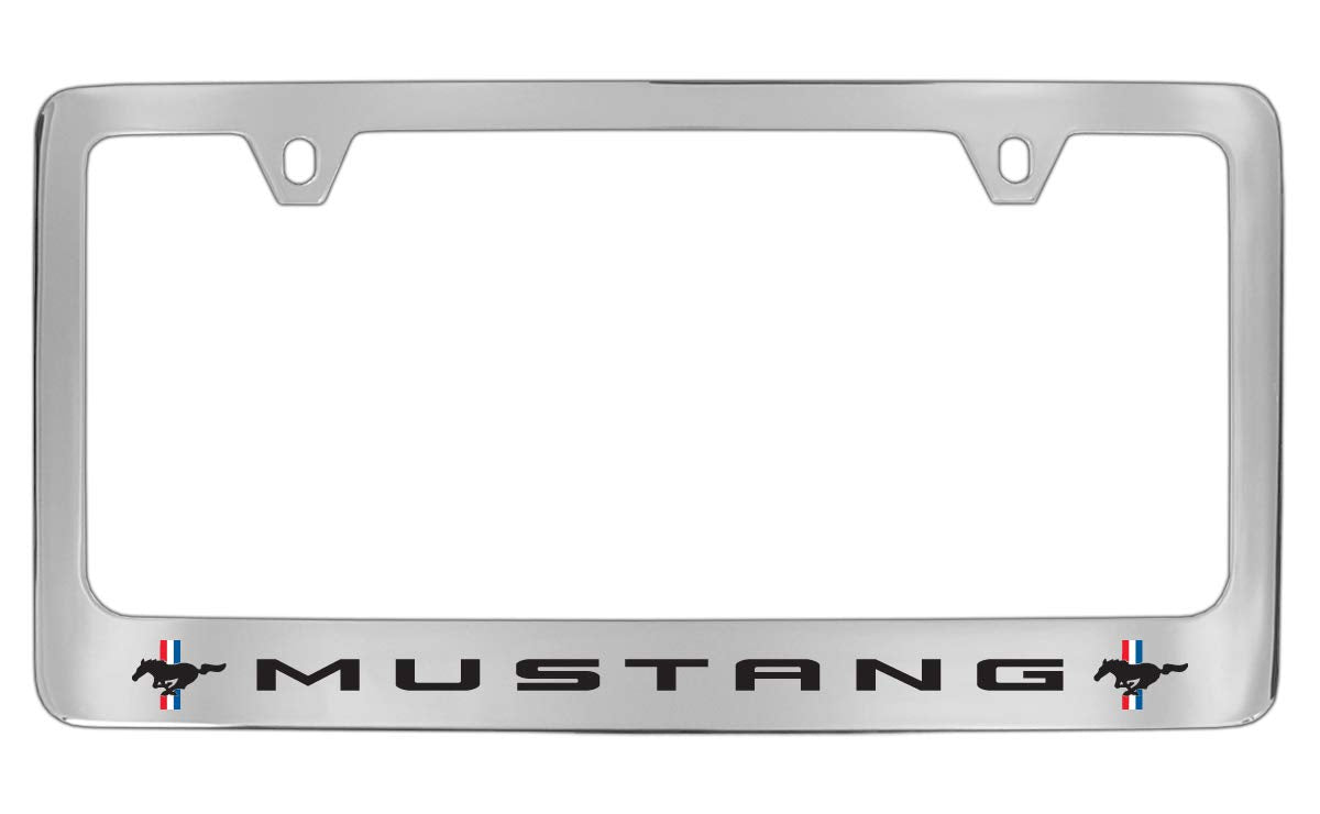 Ford Mustang Pony Chrome Plated Metal License Plate Frame Holder